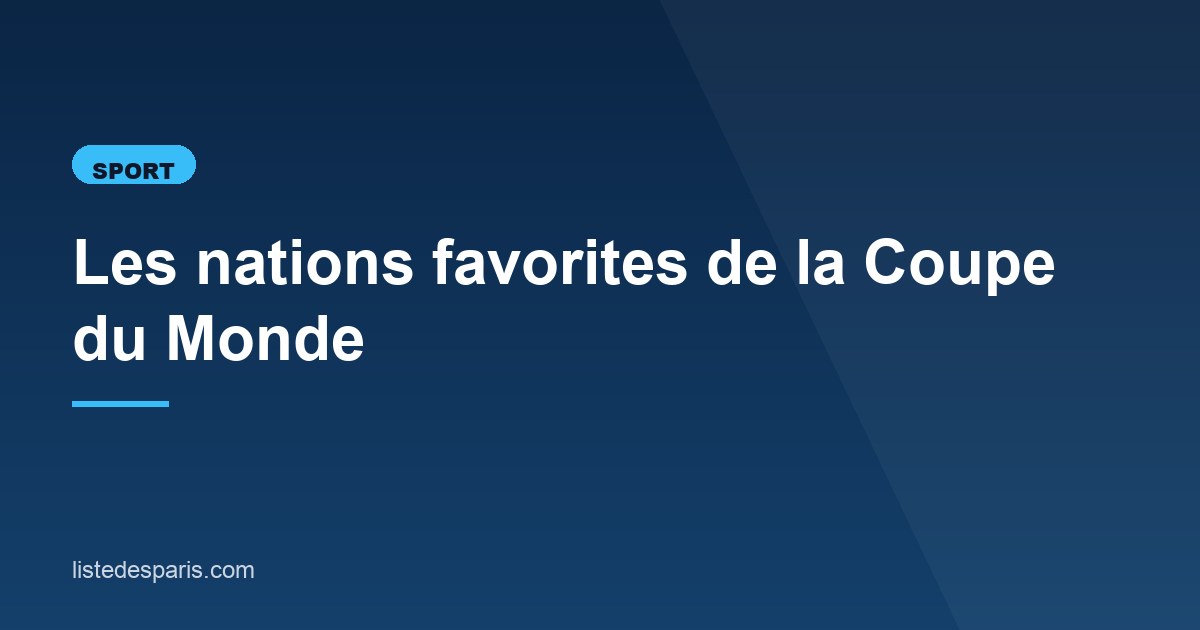 Illustration de l'article consacré aux favoris du Mondial 2027
