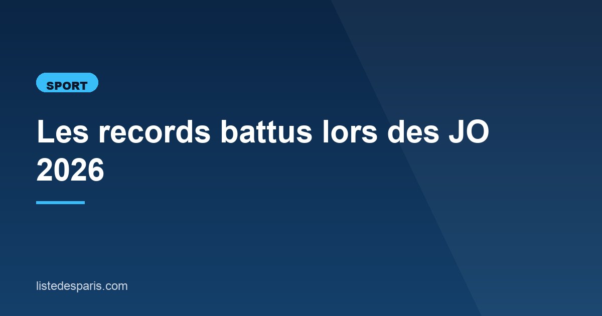 Illustration de l'article consacré aux records des JO 2026
